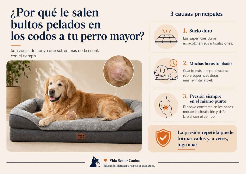 Guía para saber si la cama con bordes EHEYCIGA es adecuada para la postura y movilidad de tu perro senior.
